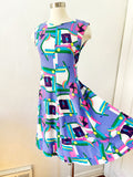 Fashion Silhouette Print Rayon Dress | XS