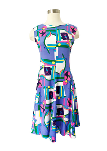 Fashion Silhouette Print Rayon Dress | XS