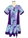 Purple Cotton Blend Tropical Dress | Small