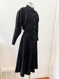 Buttery Soft Black Leather Suede Shirt Dress | Medium