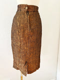 Bronze Crushed Pencil Skirt | Small