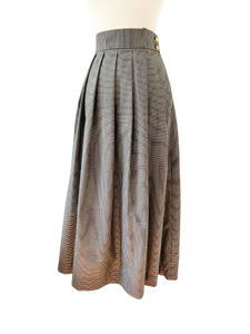 Black and Gold Metallic Checked Skirt | Medium