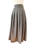 Black and Gold Metallic Checked Skirt | Medium