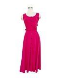Magenta Jersey Cotton Belted Dress | Large