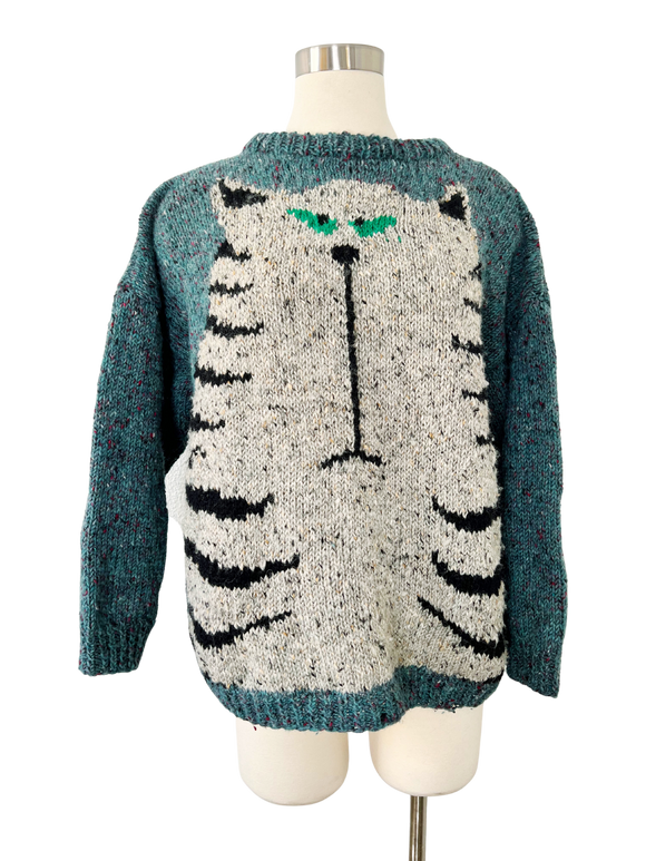 Wool Hand Knit Cat Sweater