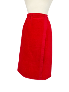 Red Terrycloth Wrap Skirt L|XL
