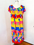 Colorful Leaf Print Rayon Dress | XL
