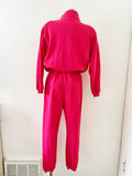 Magenta Pink Sweatshirt Jumpsuit | Large