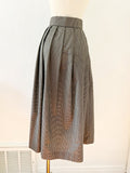 Black and Gold Metallic Checked Skirt | Medium