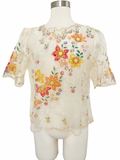 Sheer Filipino Barong Floral Top | Large