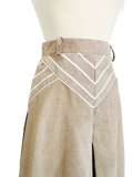 Khaki Cotton Blend Culottes | Small