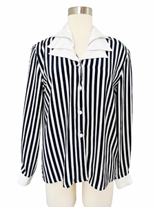 Long Sleeve Striped Blouse | Medium