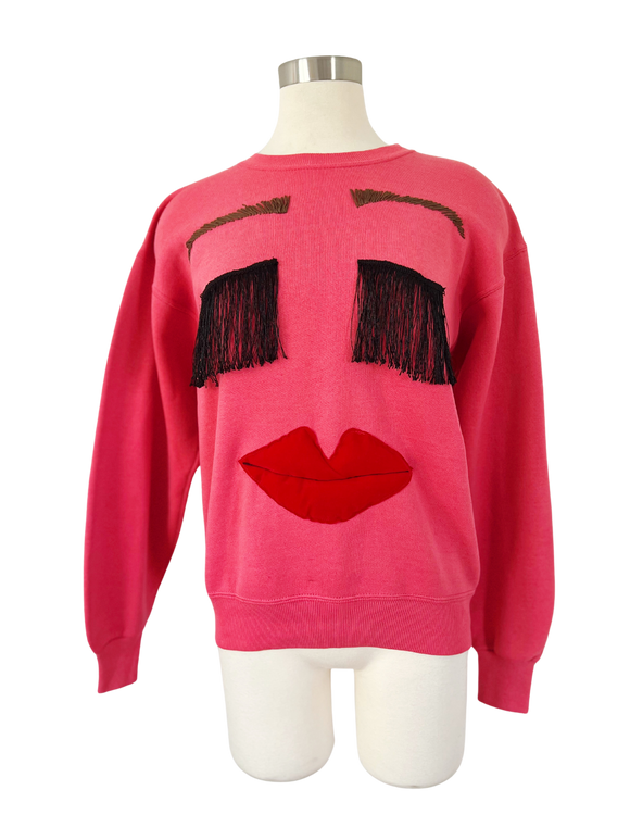 Face Sweatshirt | Pink | Medium