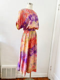 Starina Floral Tie Dye Print Dress | Large