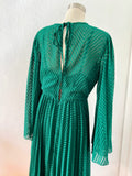 Forest Green Chevron Midi Dress - NOT VINTAGE | Size 10