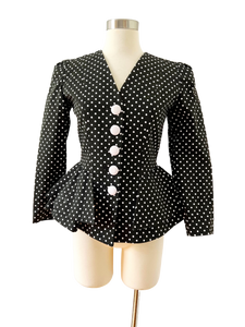 Cutie Black and White Polka Dot Jacket | Small