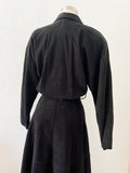 Buttery Soft Black Leather Suede Shirt Dress | Medium