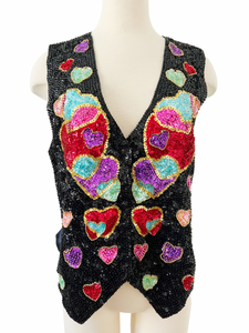 Sequin Heart Vest | Medium