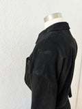 Buttery Soft Black Leather Suede Shirt Dress | Medium