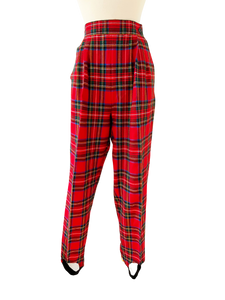 Red Plaid Stirrup Pants M|L