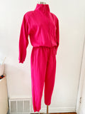 Magenta Pink Sweatshirt Jumpsuit | Large