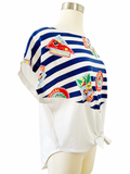 Tropical Club Striped T-Shirt | Large