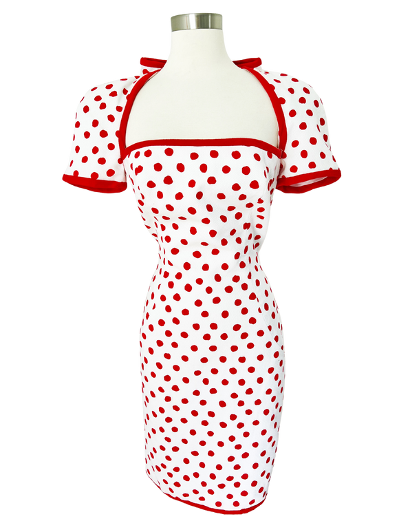 Victor Costa Boutique Polka Dot Dress | Medium (As Is)