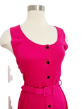 Magenta Jersey Cotton Belted Dress | Large