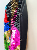 Colorful Silk Paillette Jacket | Medium