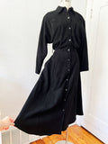 Buttery Soft Black Leather Suede Shirt Dress | Medium