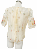 Sheer Filipino Barong Floral Top | Large