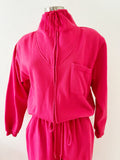 Magenta Pink Sweatshirt Jumpsuit | Large