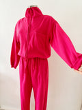 Magenta Pink Sweatshirt Jumpsuit | Large
