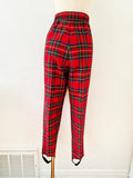 Red Plaid Stirrup Pants M|L