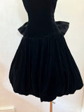 Black Velvet Dress with Bubble Hem | XS