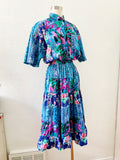 Together! Floral and Paisley Print Cotton Shirt Dress | Large
