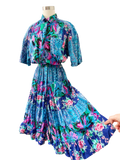 Together! Floral and Paisley Print Cotton Shirt Dress | Large