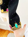 Fran Fine Coded Sequin and Jewel Embellished Cardigan | Large