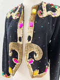 Fran Fine Coded Sequin and Jewel Embellished Cardigan | Large