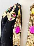 Fran Fine Coded Sequin and Jewel Embellished Cardigan | Large