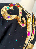 Fran Fine Coded Sequin and Jewel Embellished Cardigan | Large