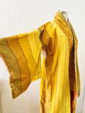 Golden Ombre Striped Silk Kimono Robe | Large