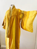 Golden Ombre Striped Silk Kimono Robe | Large