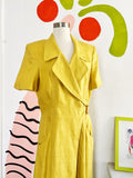 Saks Fifth Avenue Mustard Yellow Linen Dress | XL