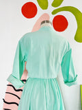 Mint Green Cotton Shirt Dress L|XL