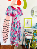 Floral Fantasy Barbie • Pink Hydrangea Cotton Dress | Medium
