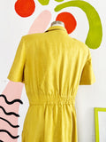 Saks Fifth Avenue Mustard Yellow Linen Dress | XL
