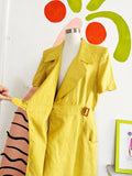 Saks Fifth Avenue Mustard Yellow Linen Dress | XL