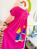 Sea Faring Barbie • Pink Cotton Dress | Large