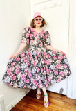 Leslie Lucks Pink Floral Cotton Dress | Medium